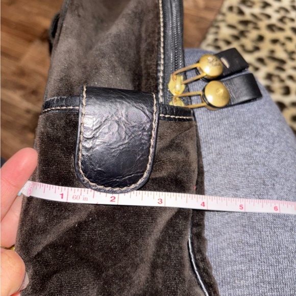 RARE Juicy Couture Velour Black Backpack with Leather Accents